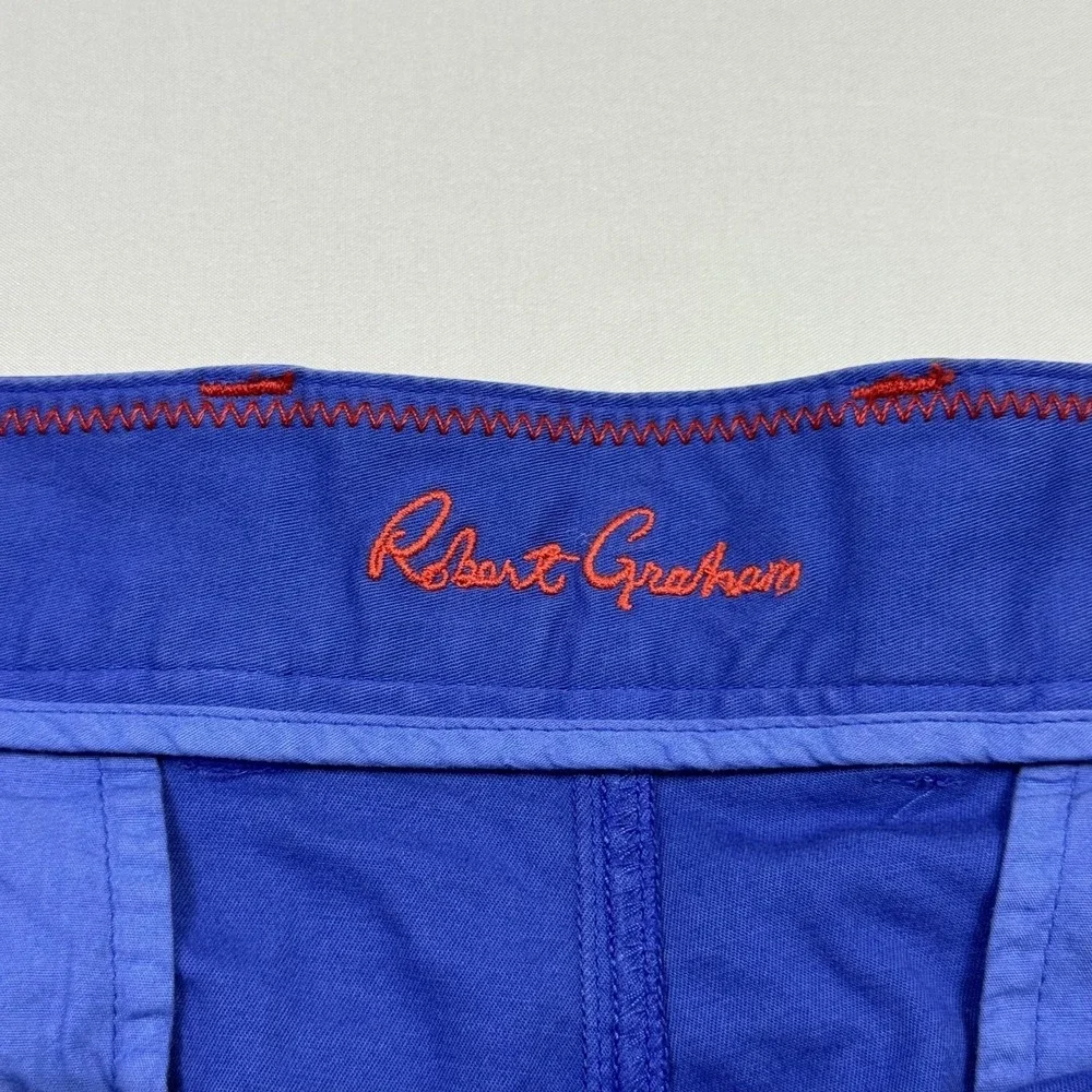 Robert Graham Shorts Mens‎ 42 Blue Classic Fit Stretch Casual Chino Flat Front